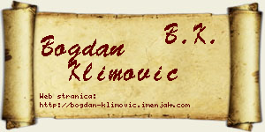 Bogdan Klimović vizit kartica